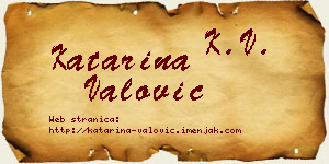 Katarina Valović vizit kartica